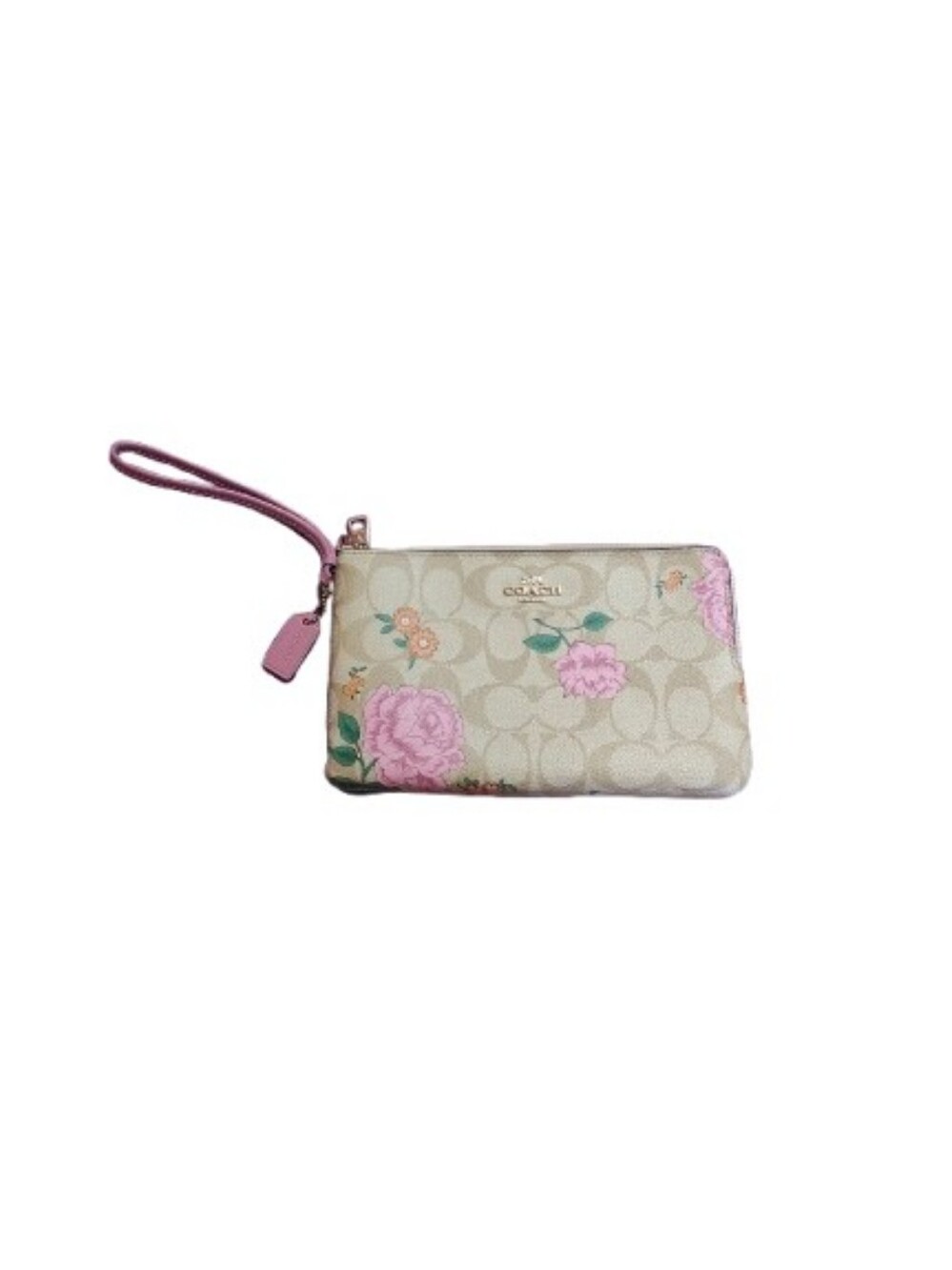 Coach Double Zip Prairie Rose Wristlet
